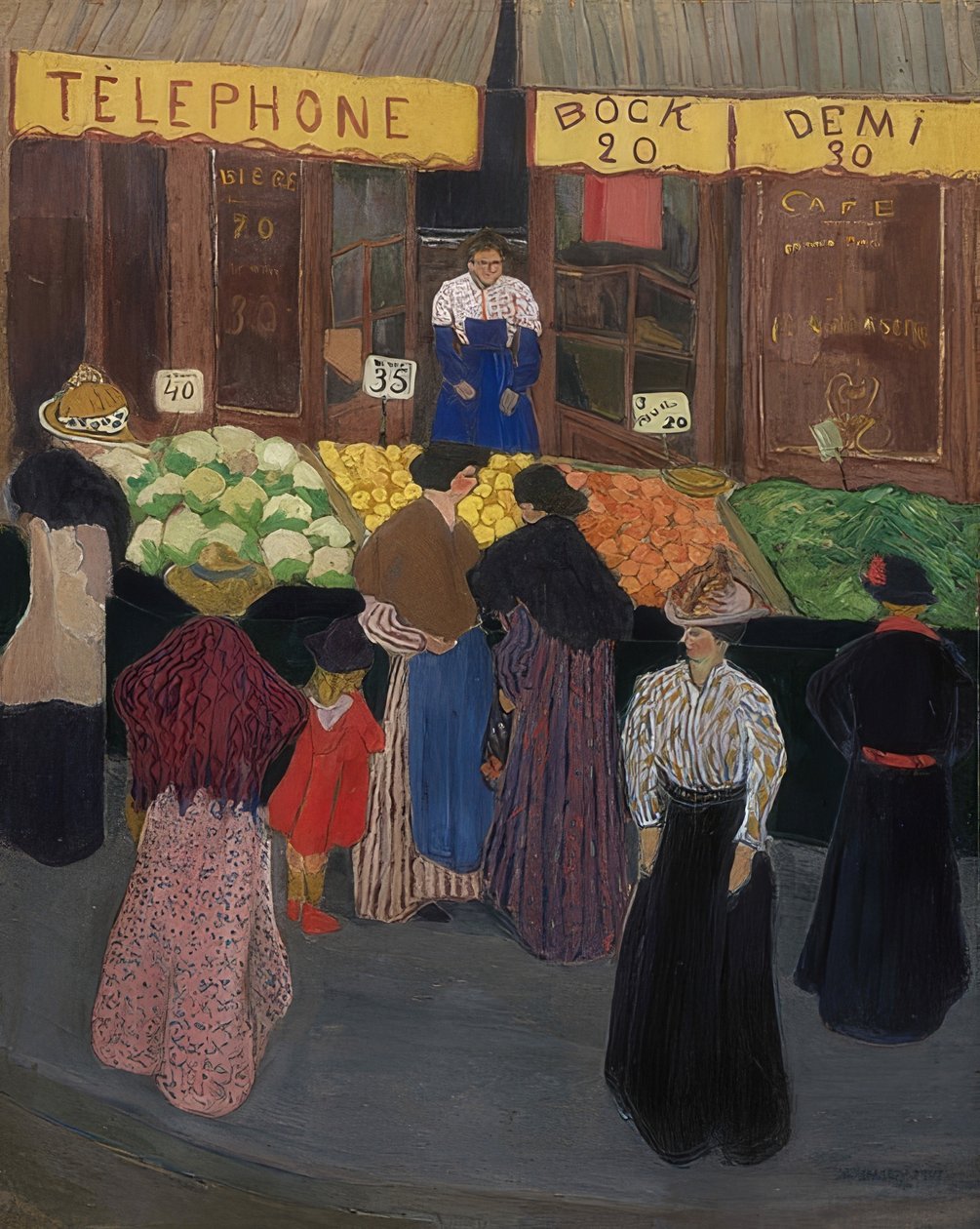 في السوق (Au marché). حوالي عام 1895 بواسطة فيليكس إدوارد فالوتون