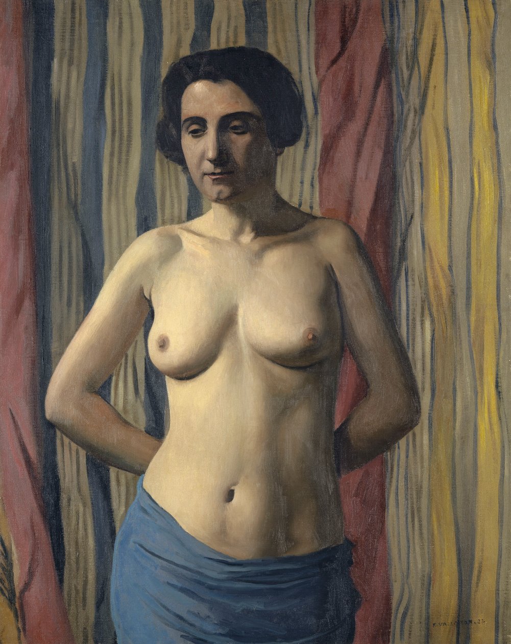 عارية مع وشاح أزرق ، 1922. بواسطة فيليكس إدوارد فالوتون