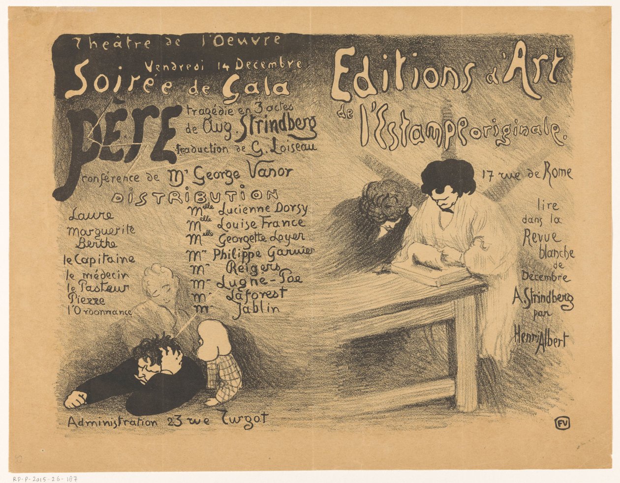 برنامج لأداء حفل Le Père ، مأساة من قبل August Strindberg في Théâtre de l