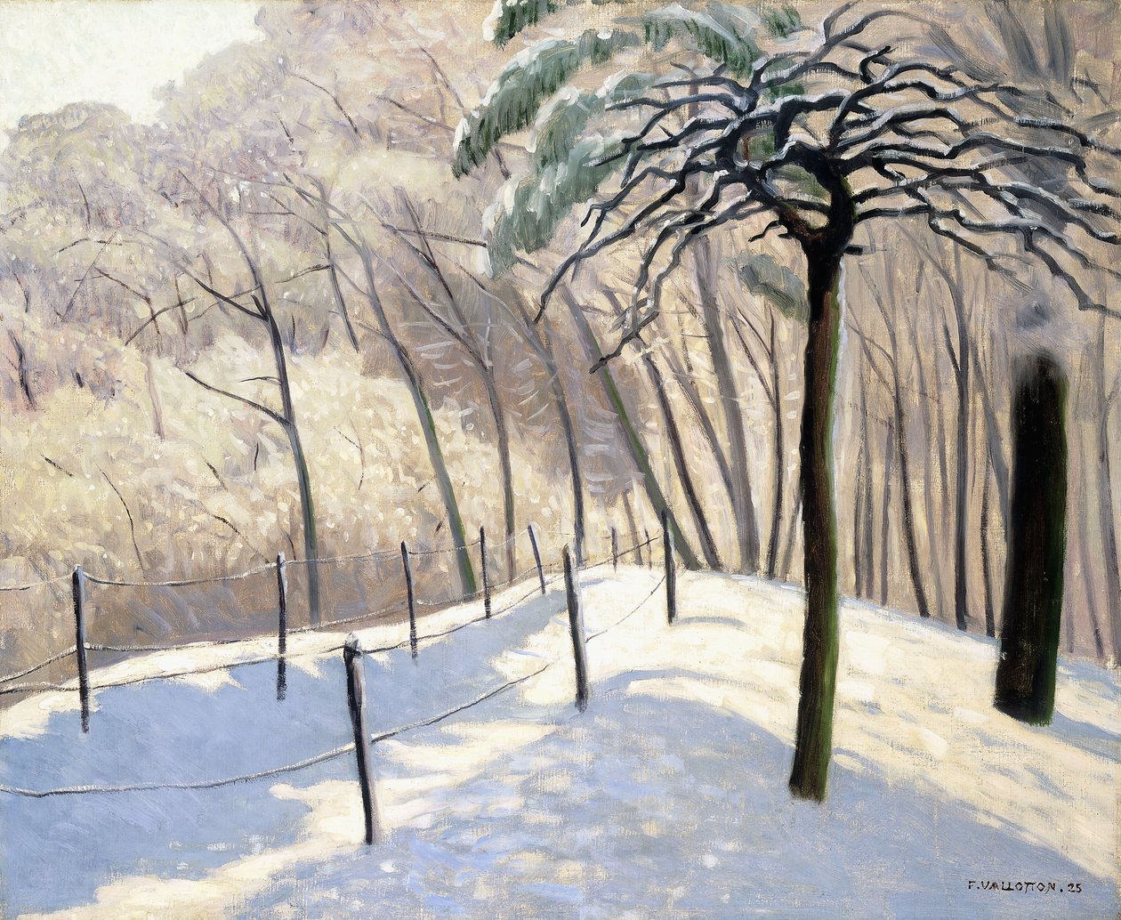 المناظر الطبيعية الثلجية في Bois de Boulogne ؛ منظر ثلجي في Bois de Boulogne ، 1905 بواسطة فيليكس إدوارد فالوتون