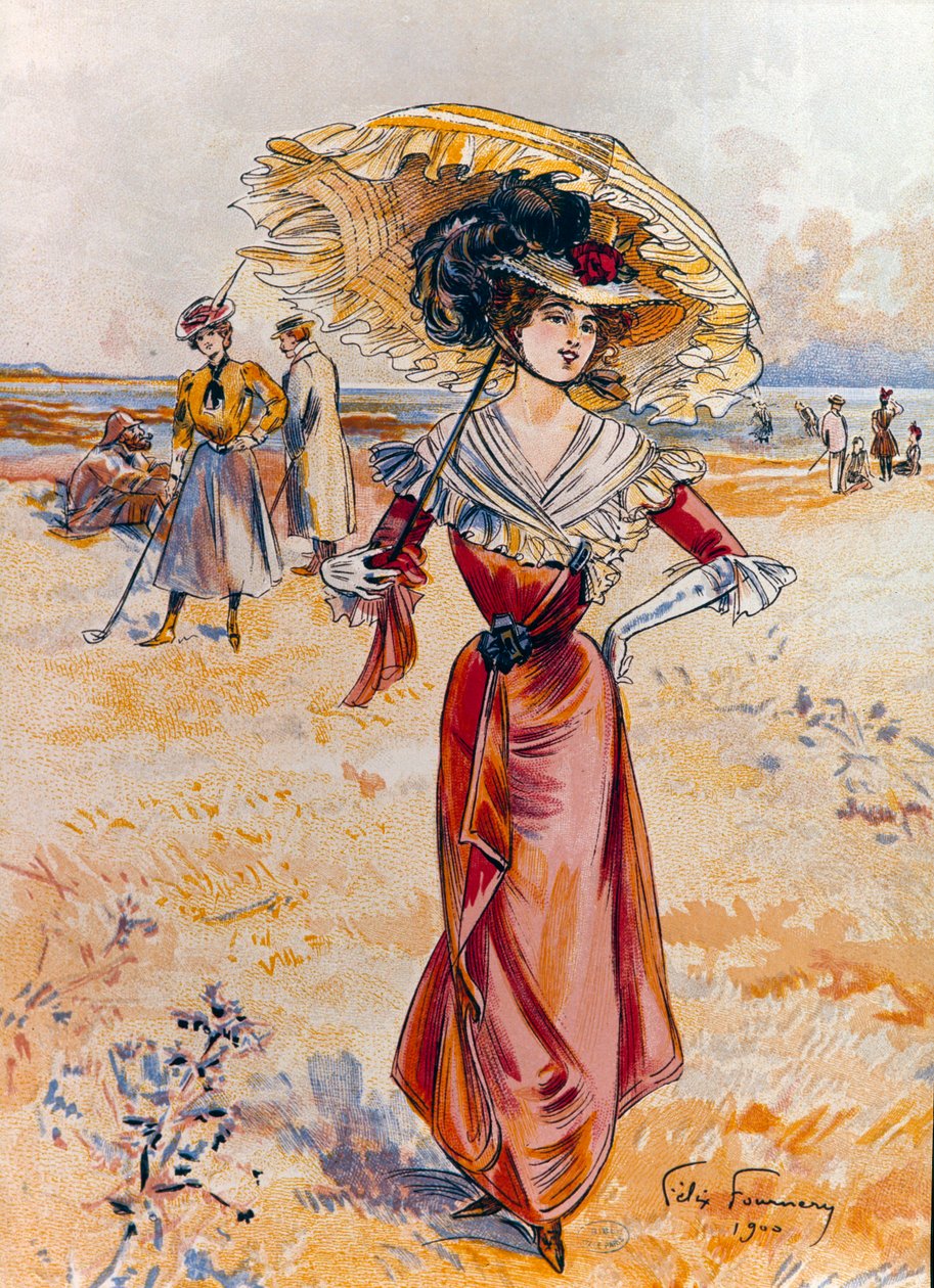 الأناقة على الشاطئ. لوحة لفيليكس فورنيري (1865-1938) بواسطة فيليكس فورنيري