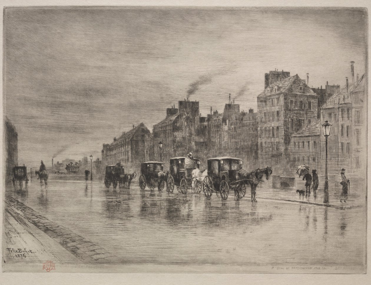 صباح شتوي في Quai de l&39;Hotel-Dieu ، 1876. بواسطة فيليكس هيلير بوهوت