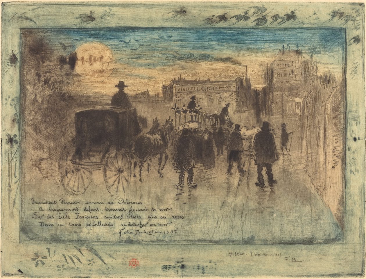 موكب الجنازة في موكب جنازة Boulevard de Clichy في Boulevard de Clichy ، 1887. بواسطة فيليكس هيلير بوهوت