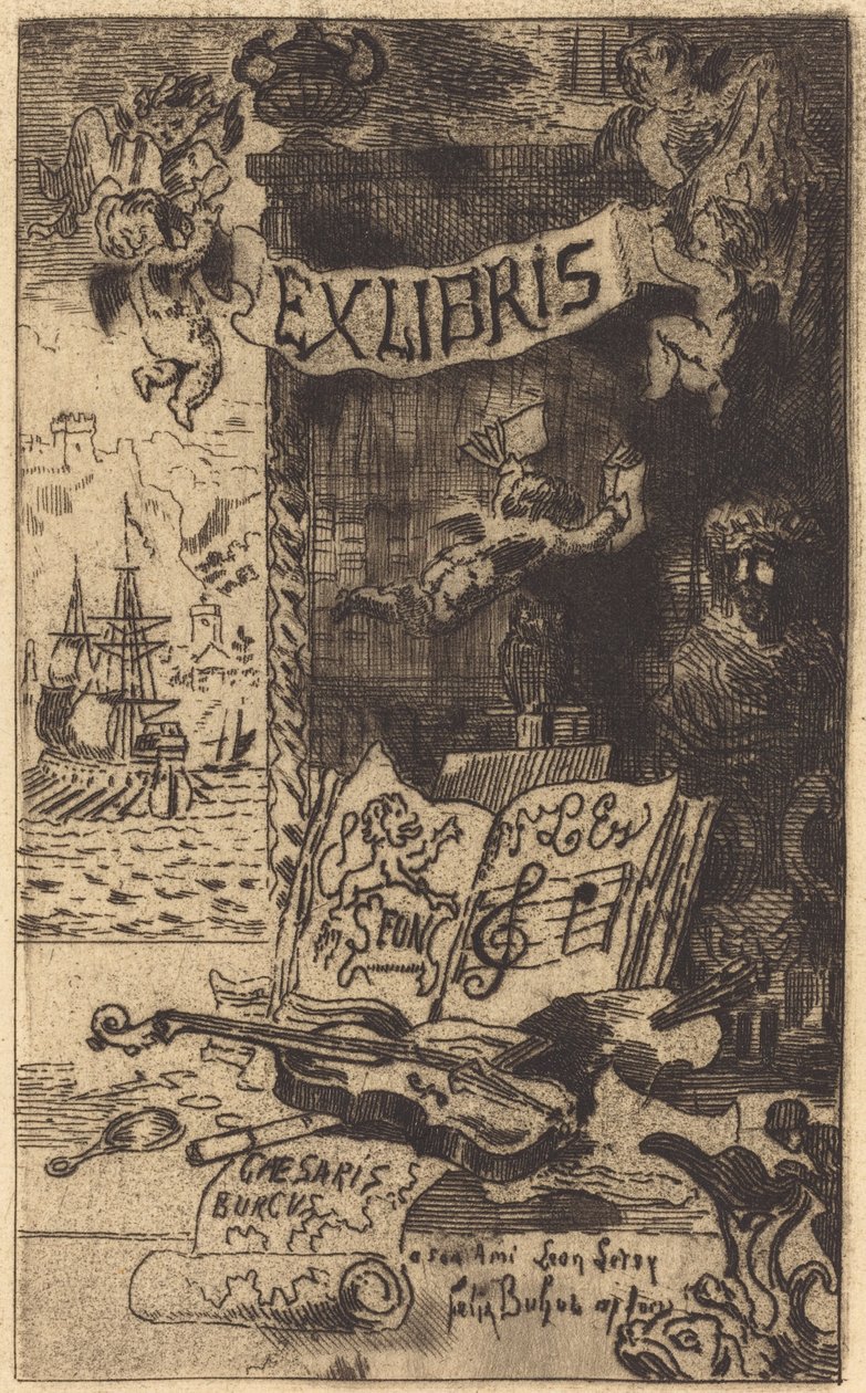 Ex-libris de Léon Lerey (Ex-libris of Leon Lerey) بواسطة فيليكس هيلير بوهوت