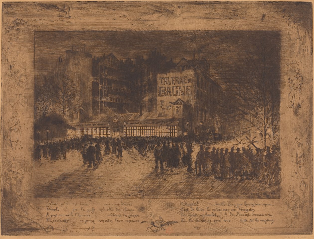 The Place des Martyrs and the Jailhouse ... 1885. بواسطة فيليكس هيلير بوهوت