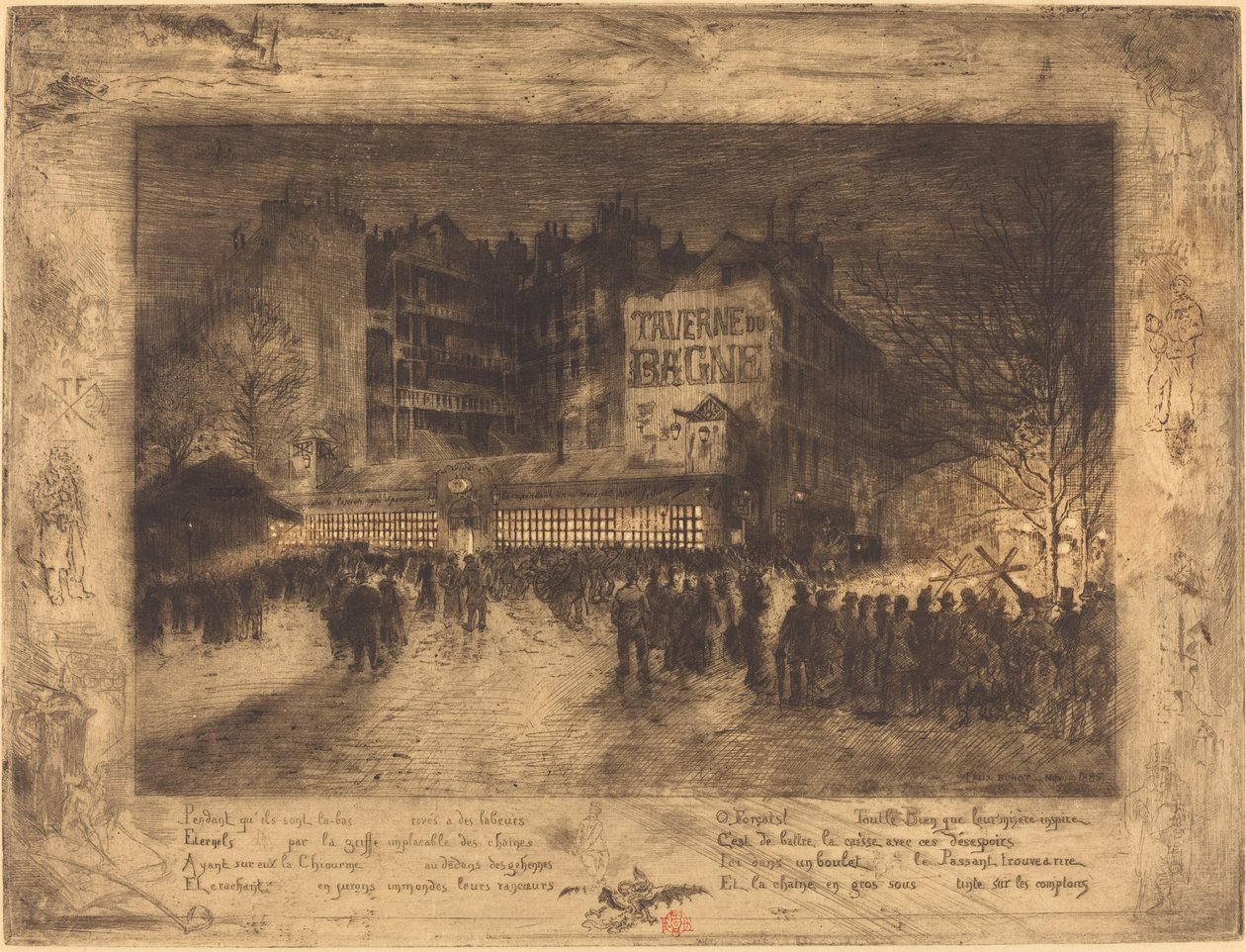The Place des Martyrs and the Jailhouse ... 1885. بواسطة فيليكس هيلير بوهوت