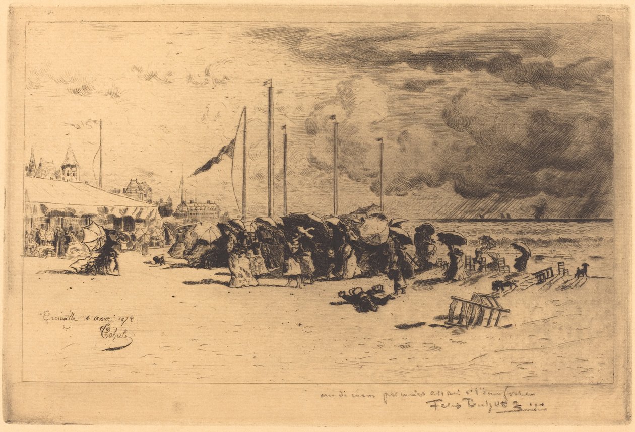 Un Grain à Trouville Squall at Trouville، 18741875. بواسطة فيليكس هيلير بوهوت