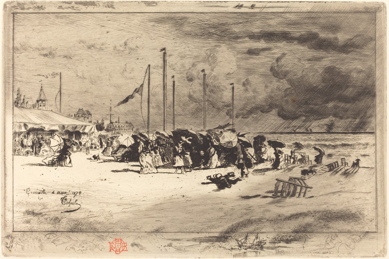 Un Grain à Trouville Squall at Trouville، 18741875. بواسطة فيليكس هيلير بوهوت