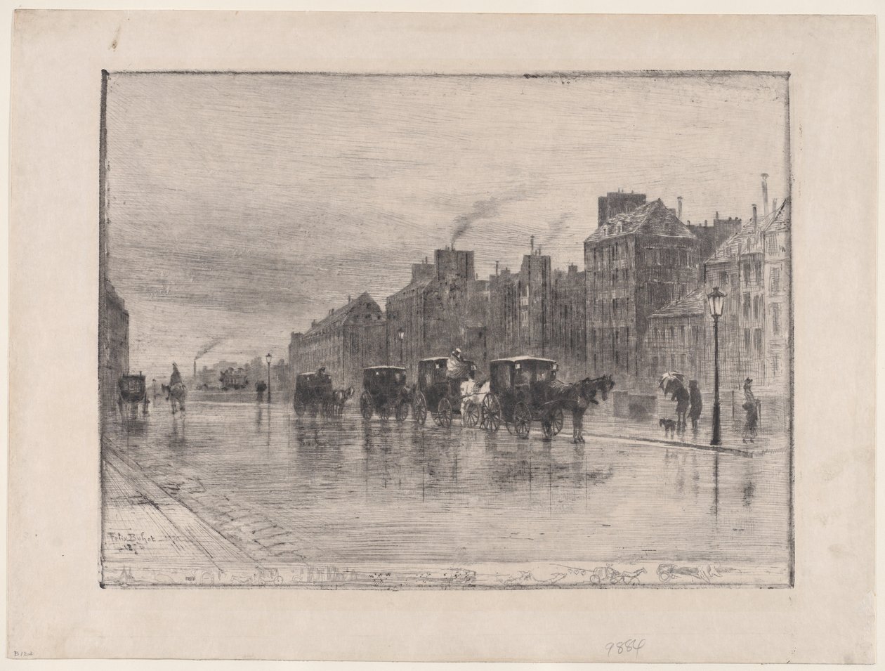 صباح الشتاء في Quai de l'Hotel Dieu ، 1876. بواسطة فيليكس هيلير بوهوت