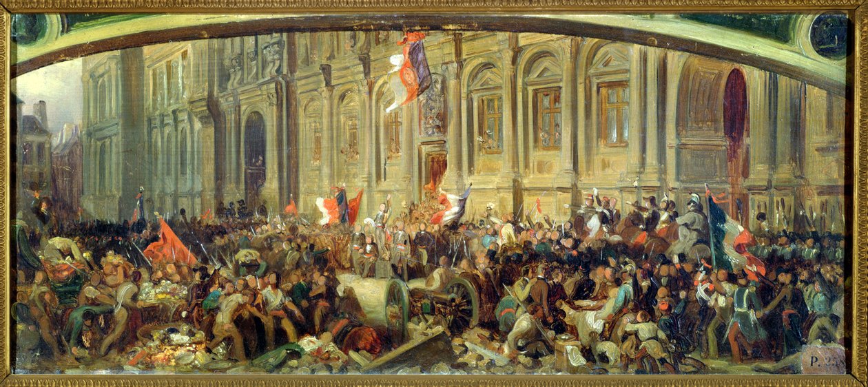 ألفونس دي لامارتين (1790-1869) رفض العلم الأحمر في فندق دو فيل ، باريس ، 25 فبراير 1848 بواسطة فيليكس فيليبوتو