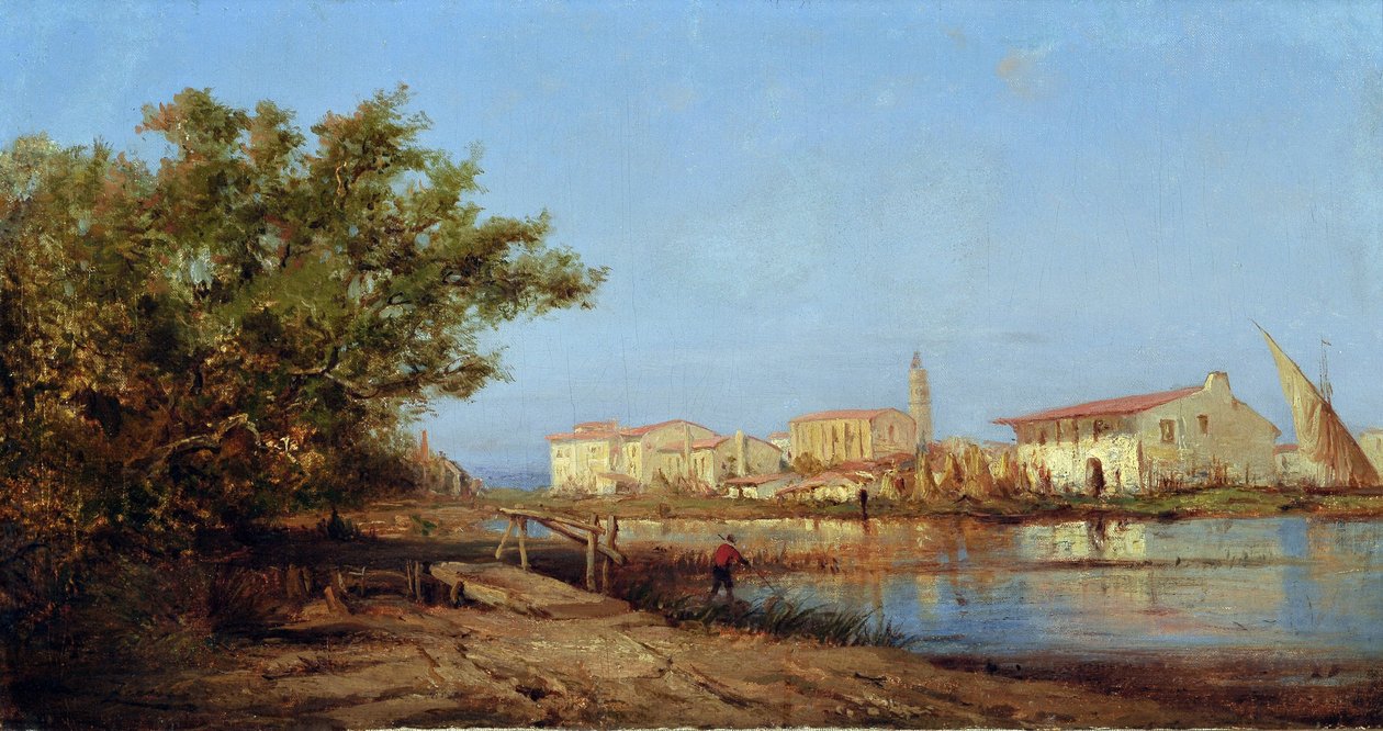 ماس في مارتيج. رسم فيليكس زيم (1821-1911). زيت على قماش. الحجم: 29x55 سم. إشارة إلزامية: مجموعة مؤسسة Regards de Provence ، مرسيليا بواسطة فيليكس زيم