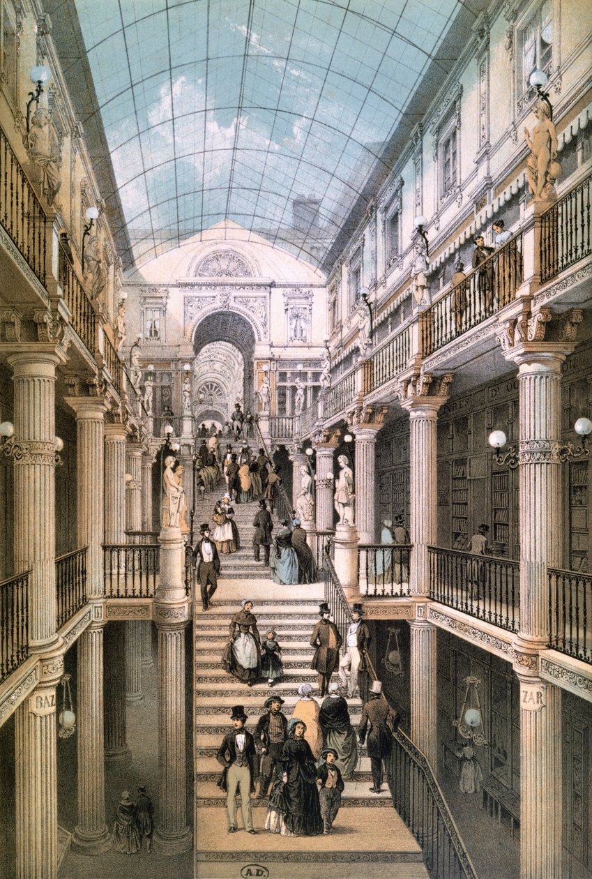 The Passage Pommeraye in Nantes ، c.1843 بواسطة فيليكس بعد Benoist