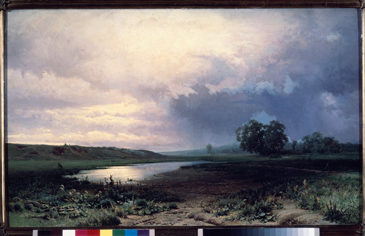 مروج inondees (Flooded Meadow) - Peinture de Fyodor Alexandrovich Vasilyev (Feodor Alexandrovich، Fiodor Alexandrovitch Vassiliev) (1850-1873) ، huile sur toile بواسطة فيودور الكسندروفيتش فاسيليف