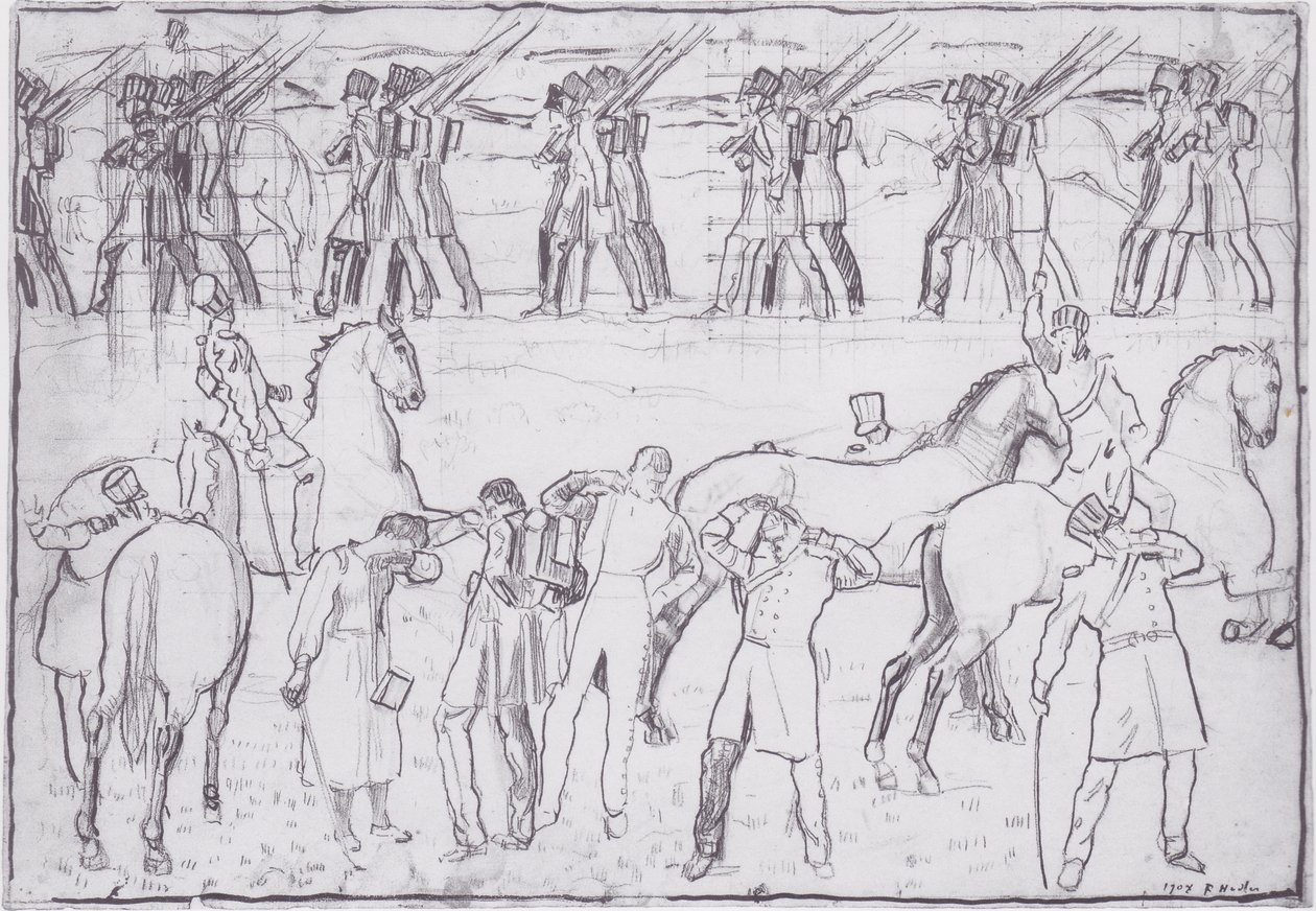 نزوح الطلاب الألمان إلى حرب الحرية عام 1813 بواسطة فرديناند هودلر