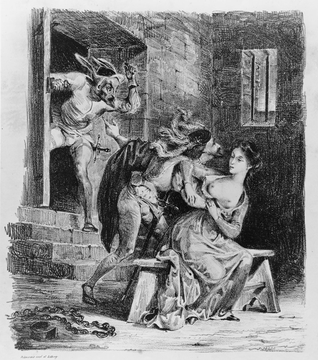 تنقذ فاوست مارغريت من سجنها ، من جوته فاوست ، 1828 ، (صورة توضيحية) ، (وزن صورة ليثو) بواسطة فرديناند فيكتور يوجين ديلاكروا