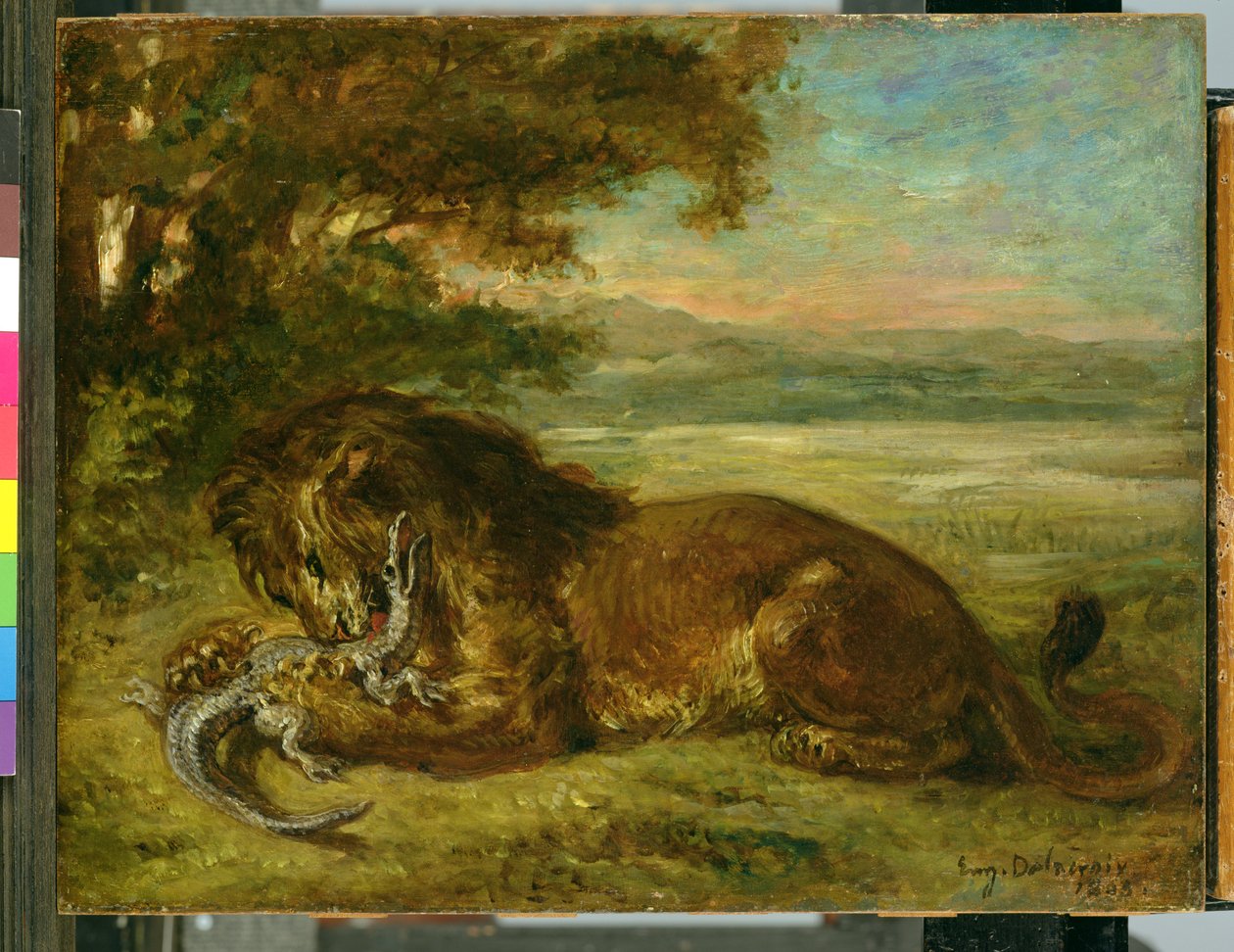 الأسد والتمساح ، 1863 بواسطة فرديناند فيكتور يوجين ديلاكروا