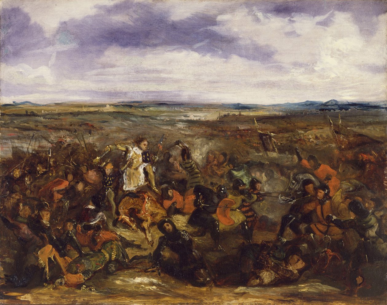 رسم تخطيطي لمعركة بواتييه ، 1829-30 (انظر 82866) بواسطة فرديناند فيكتور يوجين ديلاكروا
