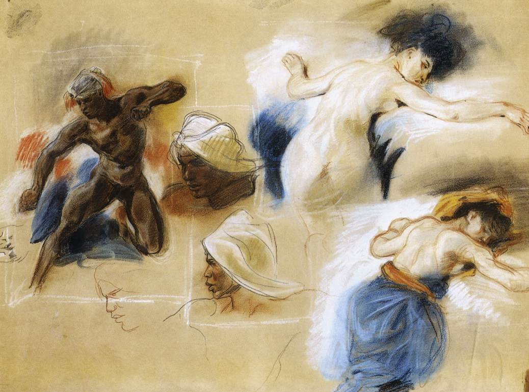 رسم تخطيطي لموت Sardanapalus بواسطة فرديناند فيكتور يوجين ديلاكروا
