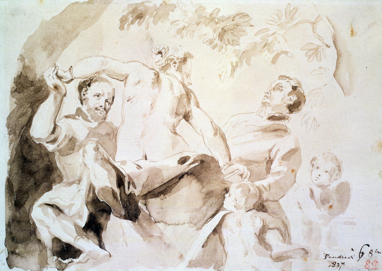 دراسة بعد قصة حب Veronese ، 1837 (قلم وحبر وغسل على الورق) بواسطة فرديناند فيكتور يوجين ديلاكروا
