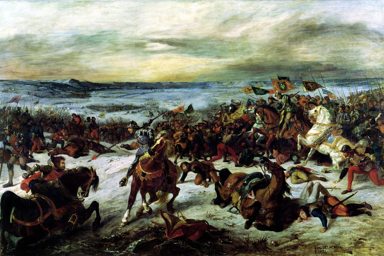 وفاة شارل بولد (1433-1477) في معركة نانسي ، الخامس من يناير 1477 ، 1831 بواسطة فرديناند فيكتور يوجين ديلاكروا
