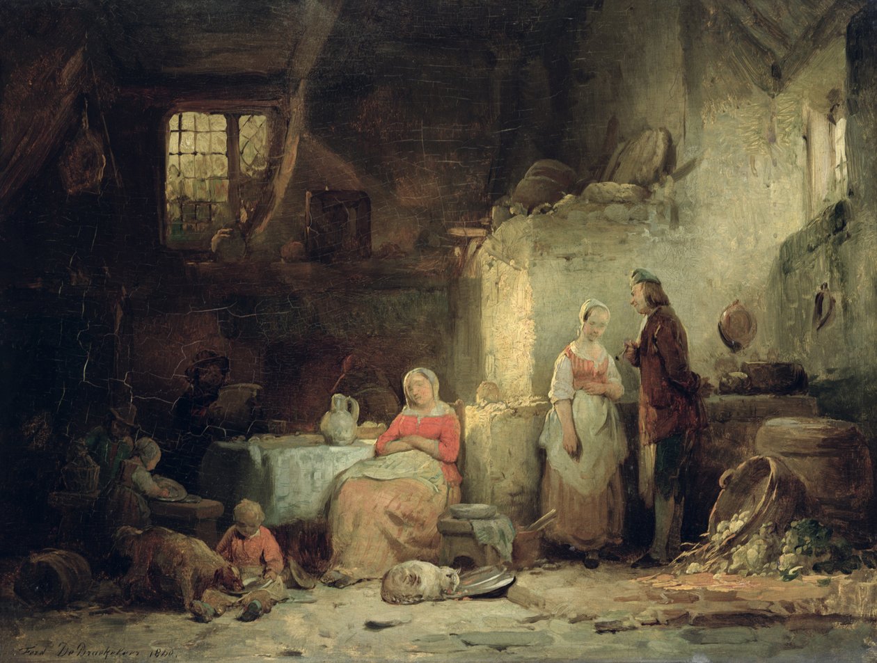 محادثة بعد الوجبة ، 1840 بواسطة فرديناند دي بريكلير