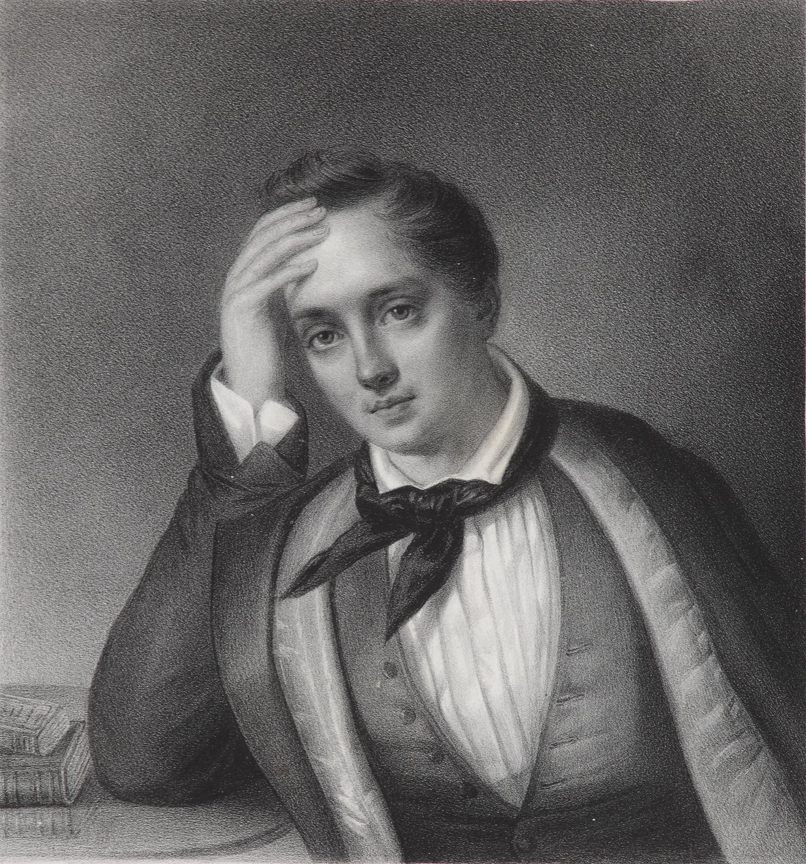 صورة للشاعر يفغيني أبراموفيتش باراتينسكي 1800-1844 ، 1830 بواسطة فرديناند شوفالييه