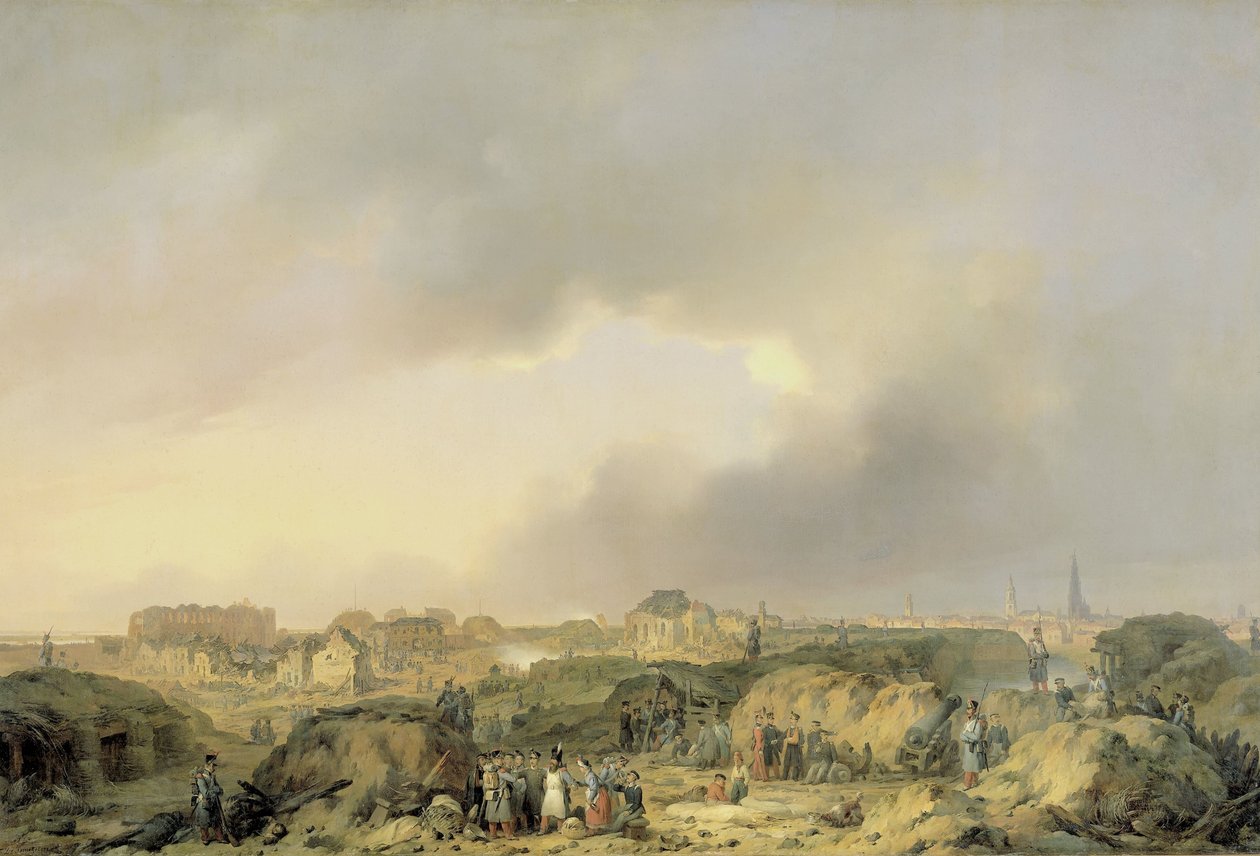 قلعة أنتويرب بعد فترة وجيزة من حصار 19 نوفمبر - 23 ديسمبر 1832 ، واستسلام غارسون الهولندي للفرنسيين بواسطة فرديناند دي براكيلير (أنا)