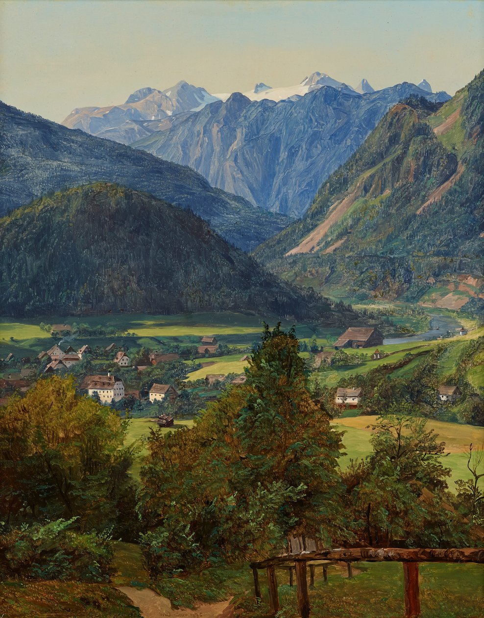 Dachstein من منظر مزدوج من Sophien بالقرب من Ischl بواسطة فرديناند جورج والدمولر