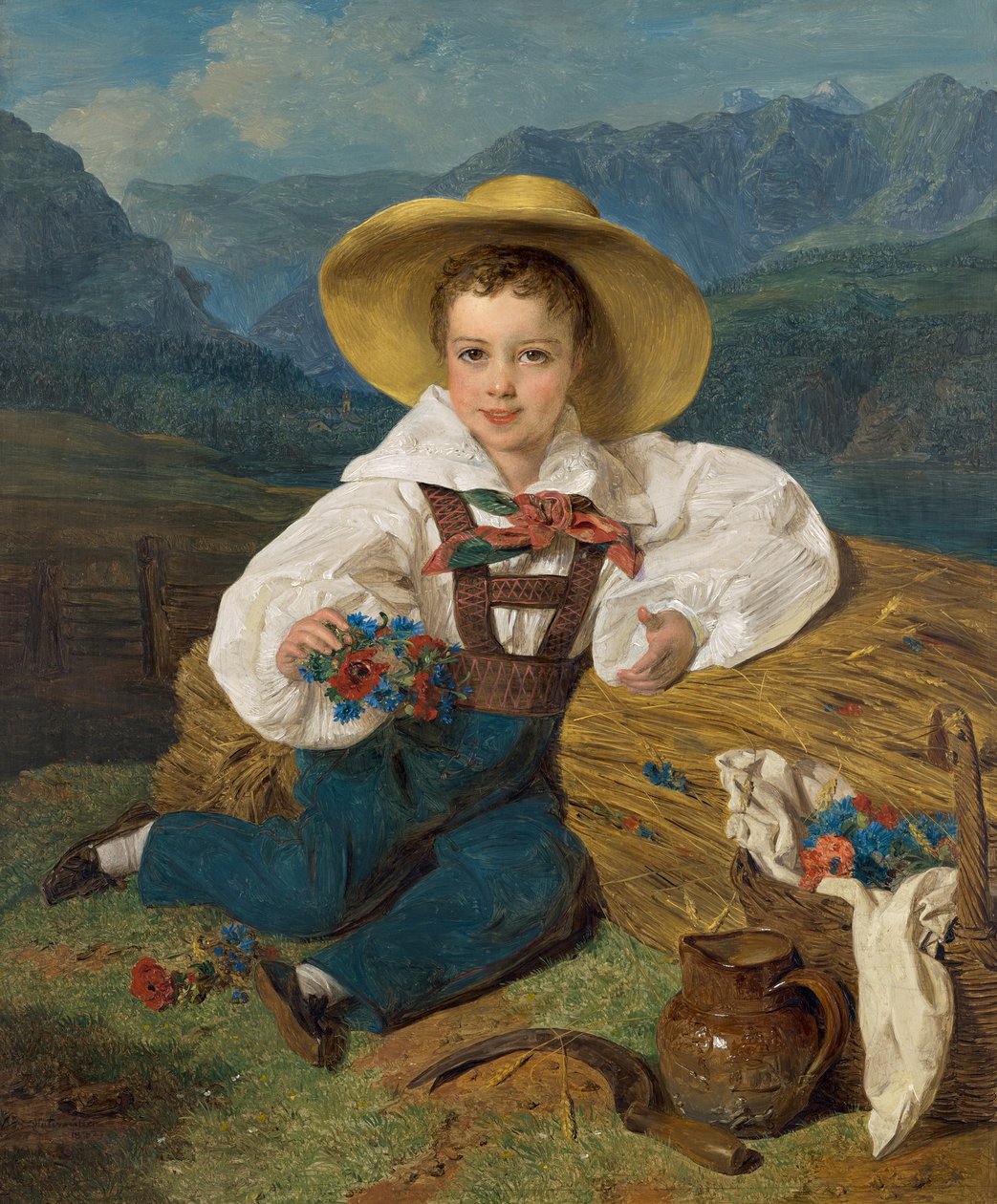 صورة للكونت ديمتري ألكساندروفيتش أبراكسين 1826-1899 عندما كان طفلاً أمام جبل ... ، 1832. بواسطة فرديناند جورج والدمولر