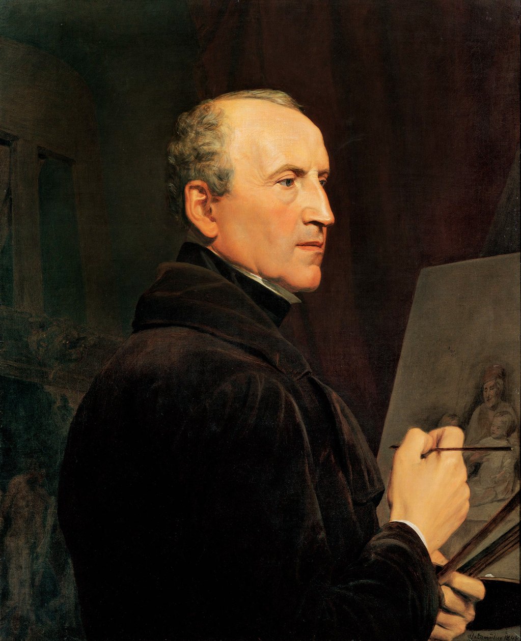 صورة ذاتية أمام الحامل بواسطة فرديناند جورج والدمولر