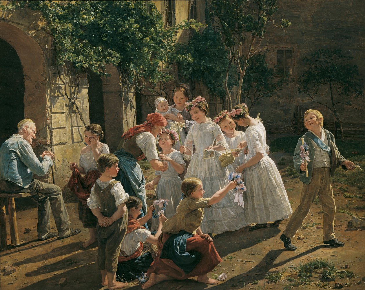 صباح عيد كوربوس كريستي من قبل والدميلر ، فرديناند جورج (1793-1865). زيت على خشب بواسطة فرديناند جورج والدمولر