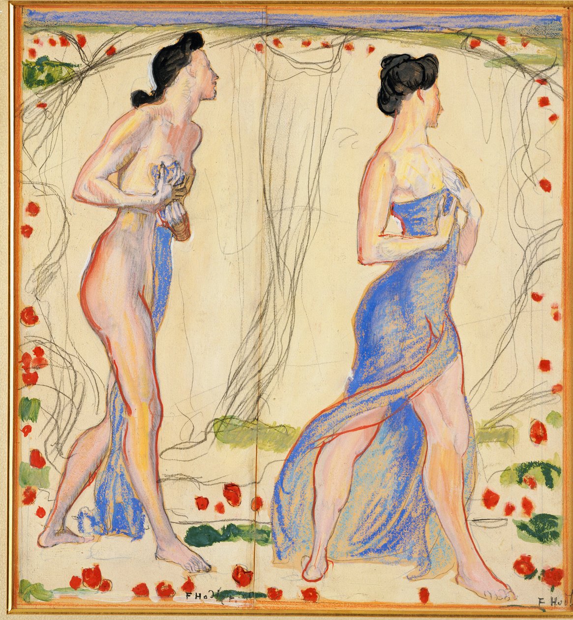 دراسة عن "Die Cempfindung I" ، c.1901-02 بواسطة فرديناند هودلر