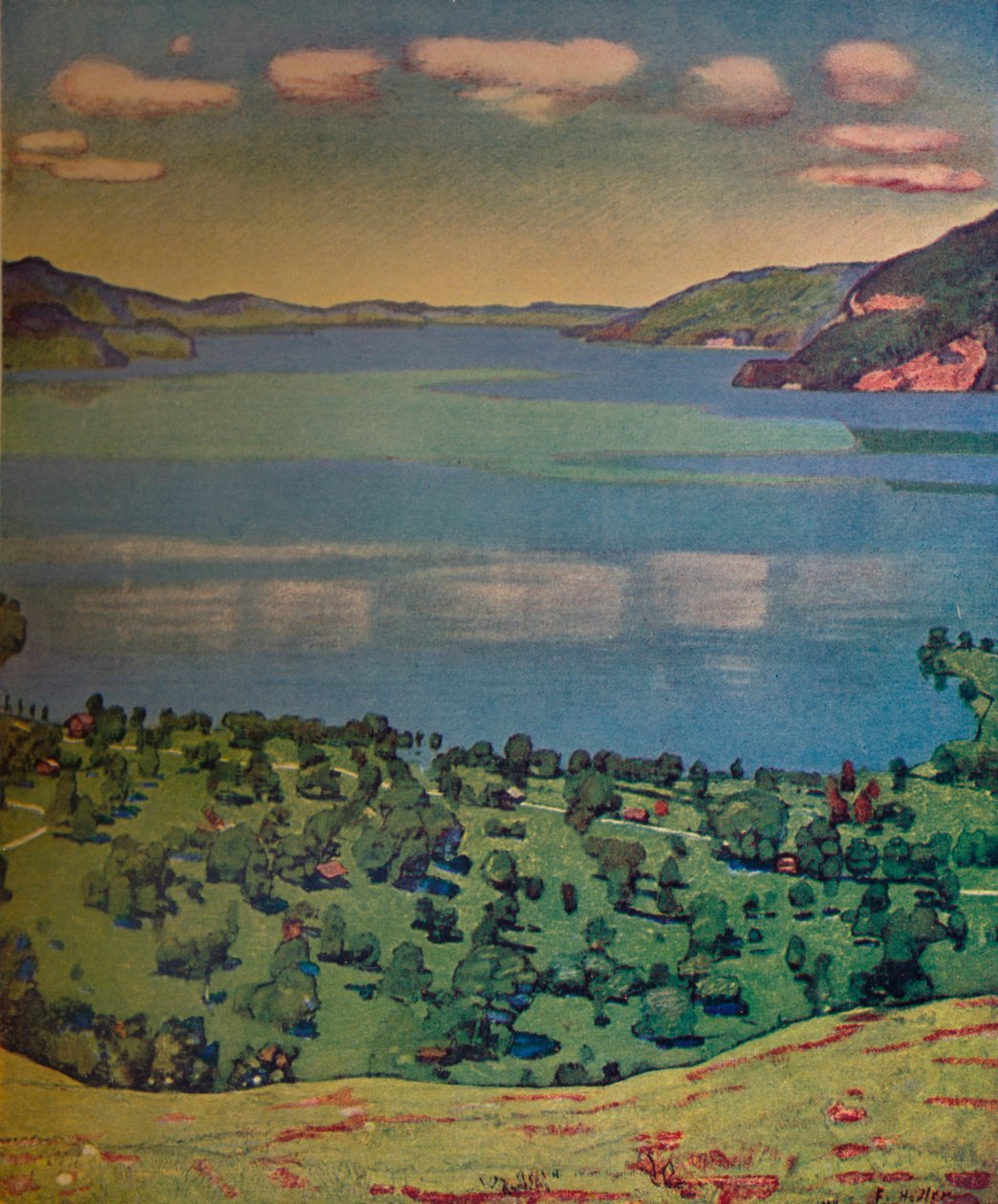 بحيرة ثون ، من Leissigen ، c1910. بواسطة فرديناند هودلر