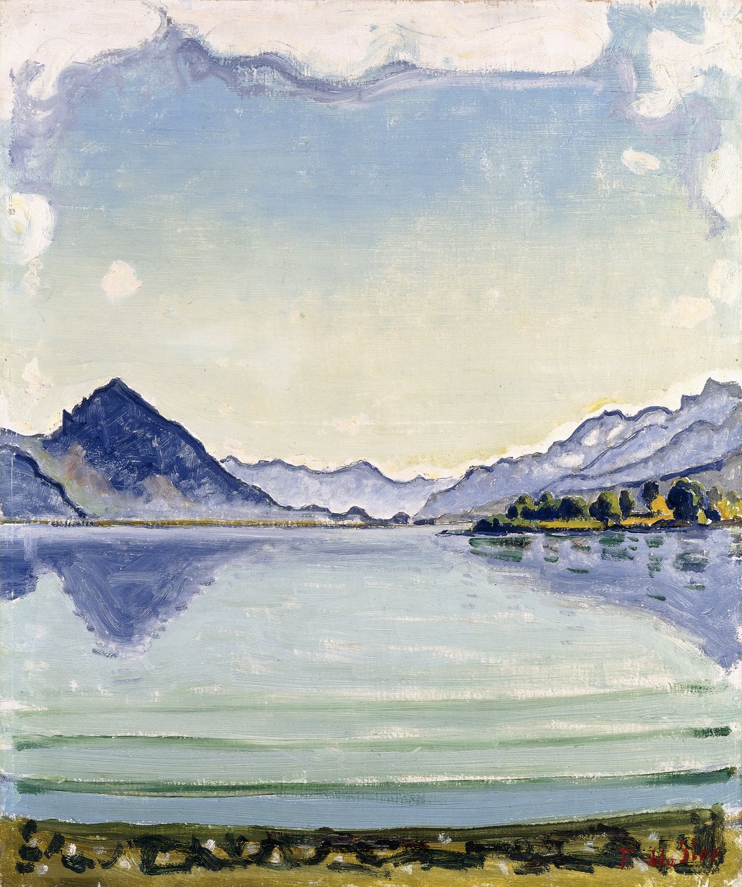 Thunersee في Leissingen ، 1909 بواسطة فرديناند هودلر