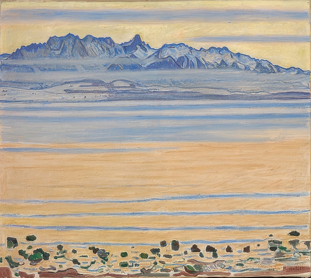 بحيرة ثون مع سلسلة بقر. 1904 بواسطة فرديناند هودلر