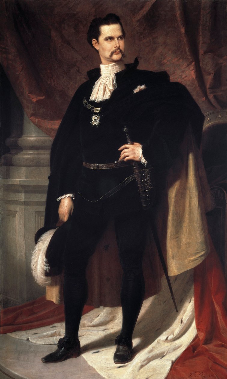 Portrait of Louis II de Baviere (Ludwig Otto Friedrich Wilhelm von Wittelsbach بواسطة فرديناند الثاني التجريبية