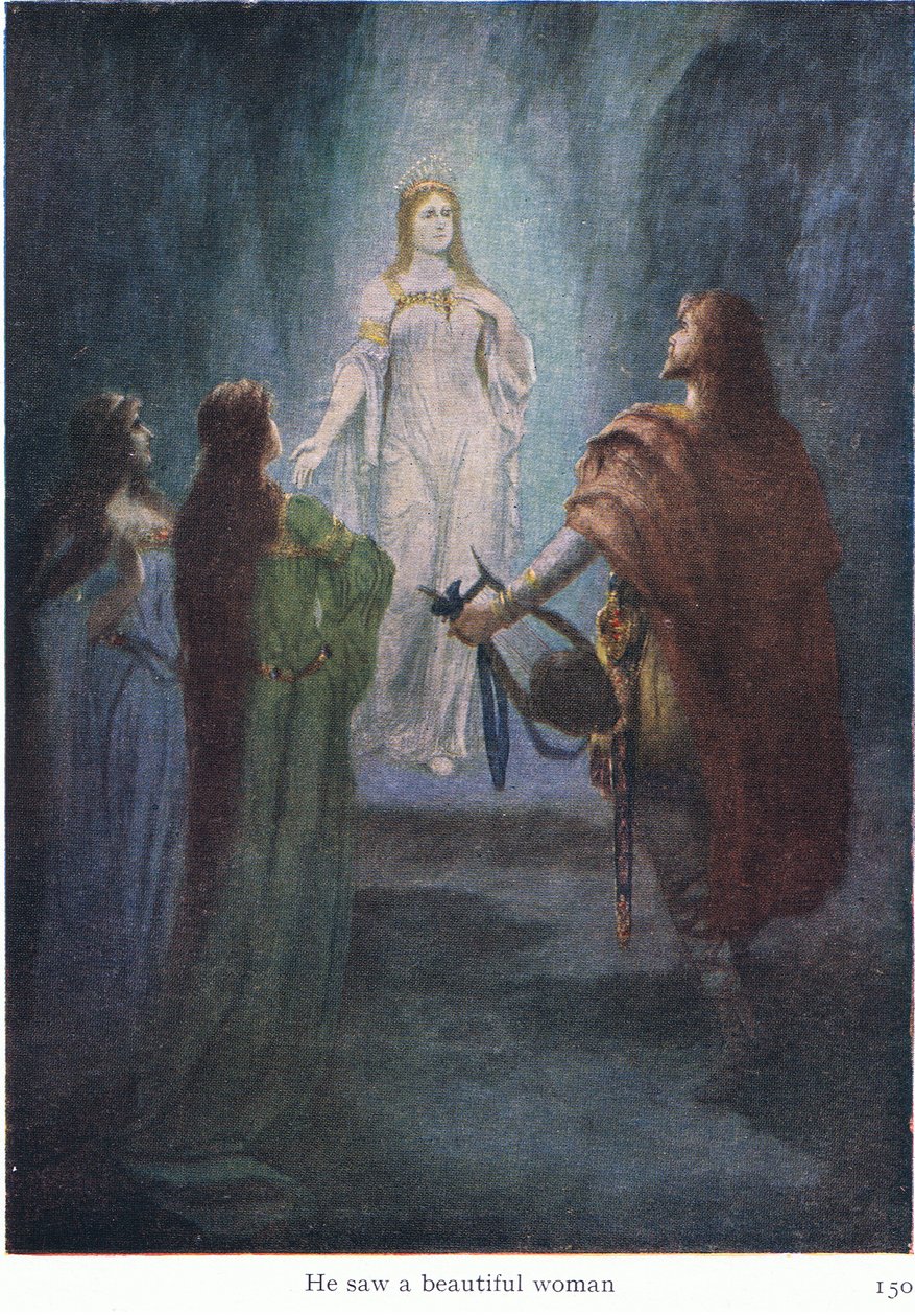 رأى امرأة جميلة ، رسم توضيحي من حانة قصص Wagners Opera. بقلم جورج هاراب وشركاه المحدودة 1932 بواسطة فرديناند ليكي