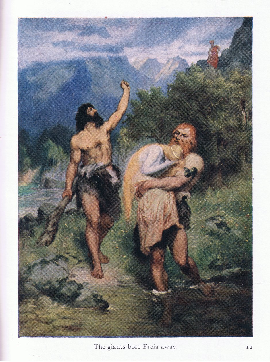 حمل العمالقة فريا بعيدًا ، توضيحات من حانة The Wories of Wagners Opera. بقلم جورج هاراب وشركاه المحدودة 1932 بواسطة فرديناند ليكي