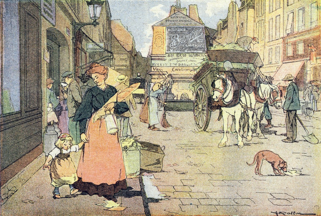 الصباح ، في كتاب مصور للطفولة ، حوالي 1900 (نقش). بواسطة فرديناند رافين