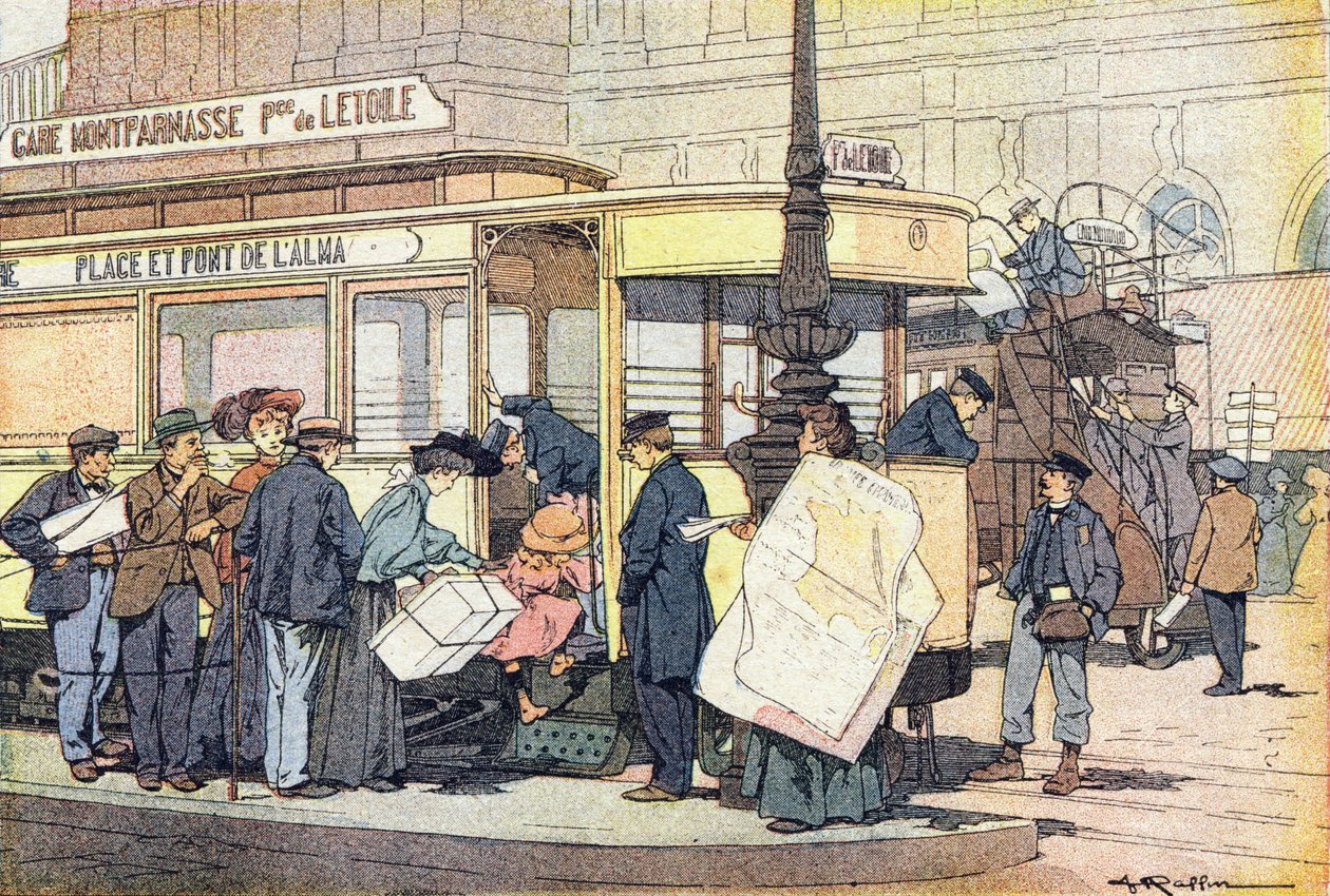الترام في كتاب مصور للطفولة ، حوالي 1900 (نقش). بواسطة فرديناند رافين