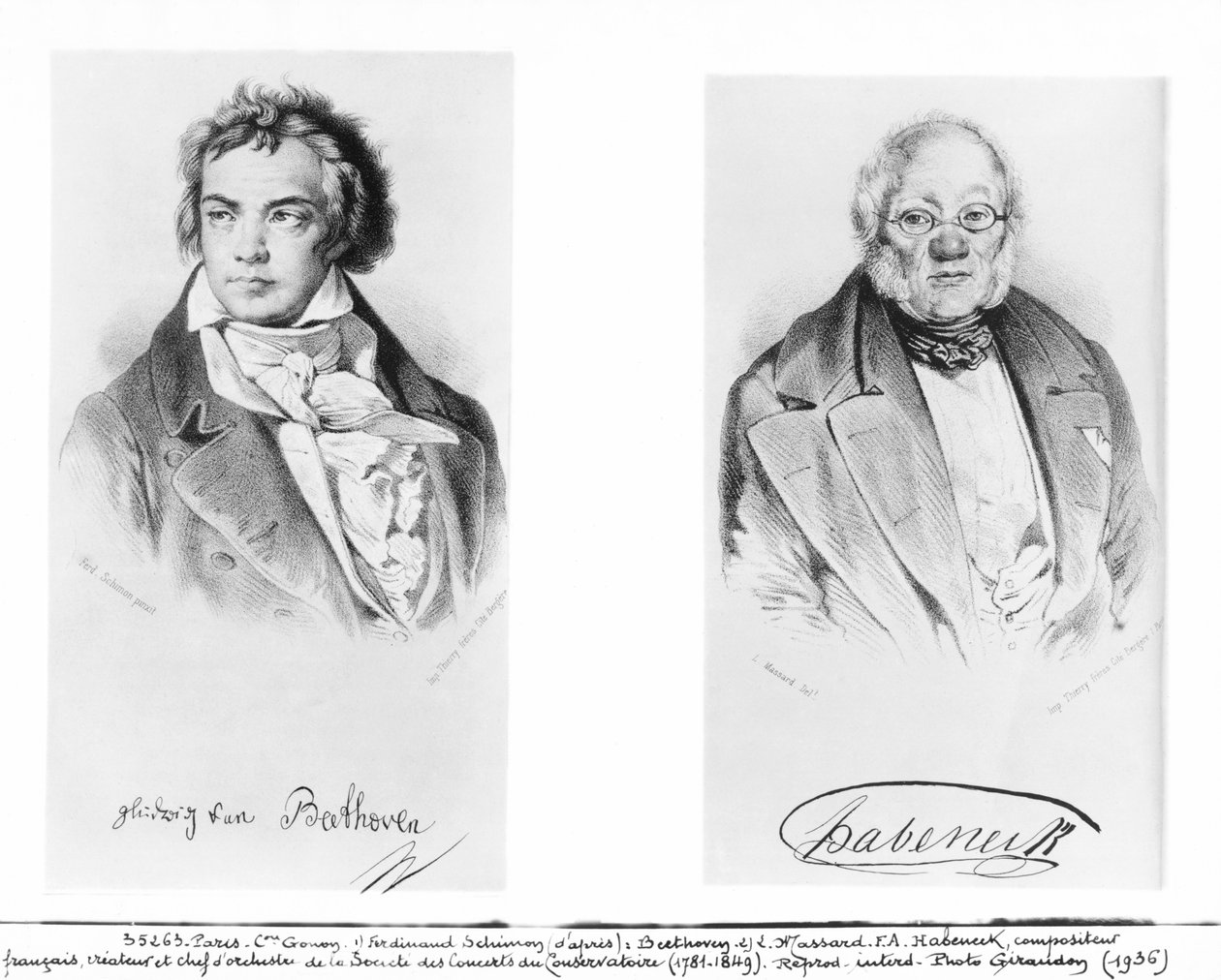 لودفيج فان بيتهوفن (1770-1827) وفرانسوا أنطوان هابينيك (1781-1849) بواسطة فرديناند شيمون