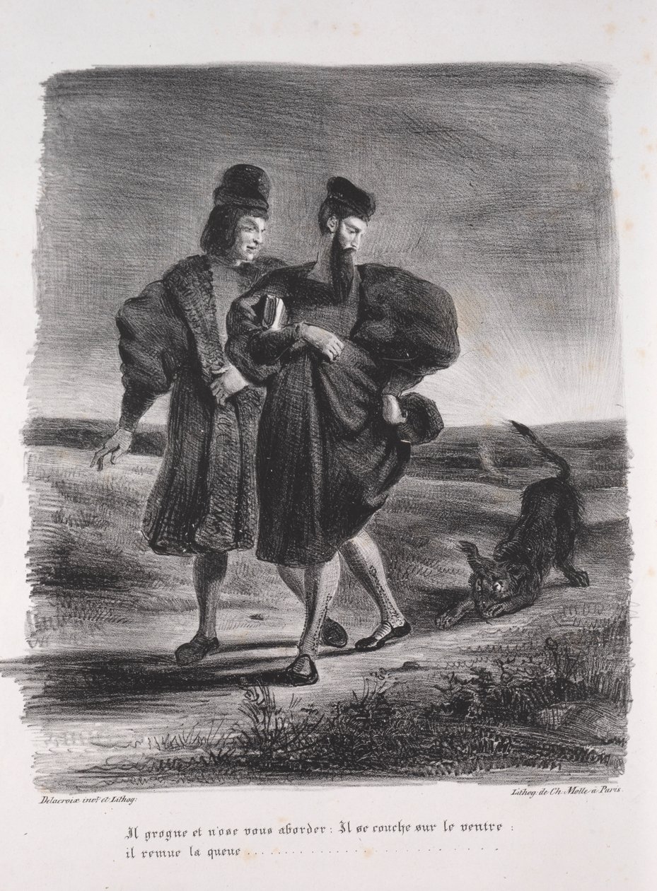 الرسوم التوضيحية لـ Faust: Faust ، Méphistophélé والبارب ، 1828. بواسطة فرديناند فيكتور يوجين ديلاكروا