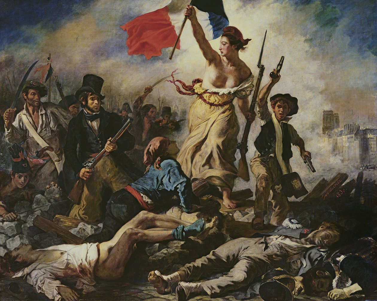Liberty Leading the People ، 28 يوليو 1830 ، 1830-31 (زيت على قماش) (لمزيد من التفاصيل انظر 95120) بواسطة فرديناند فيكتور يوجين ديلاكروا