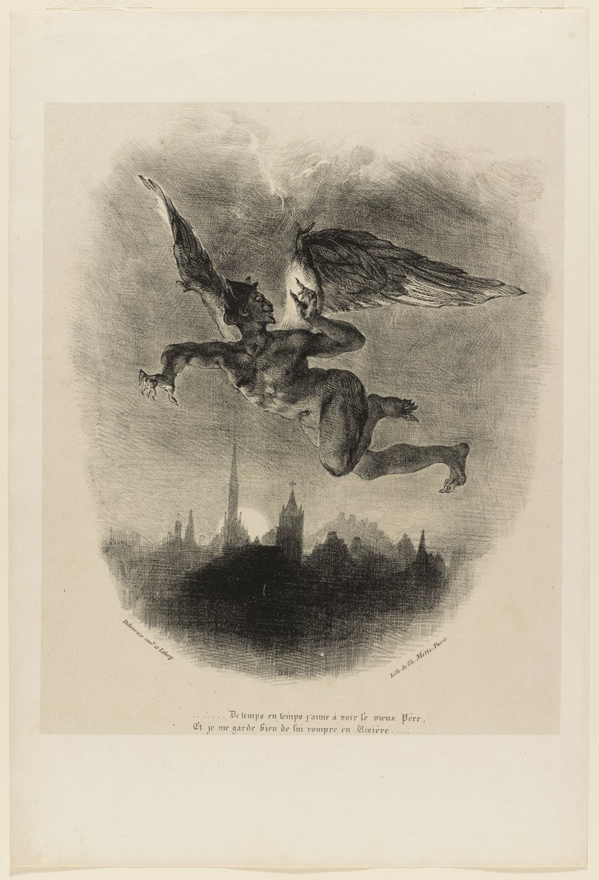 Mephistopheles dans les airs (صورة من Faust) بواسطة فرديناند فيكتور يوجين ديلاكروا