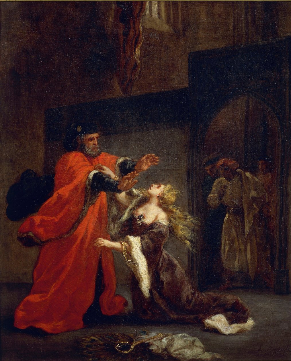 عطيل ، القانون الأول ، المشهد 3: Desdemona عند أقدام والدها ، 1852 بواسطة فرديناند فيكتور يوجين ديلاكروا