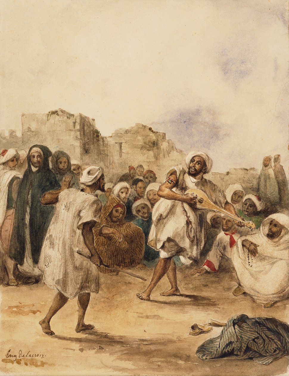 تمشي اللاعبين ، 1833 بواسطة فرديناند فيكتور يوجين ديلاكروا