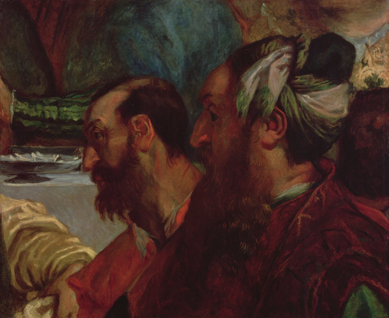 دراسة رأسين (بعد الزفاف في كانا من قبل Veronese) ، 1820 بواسطة فرديناند فيكتور يوجين ديلاكروا