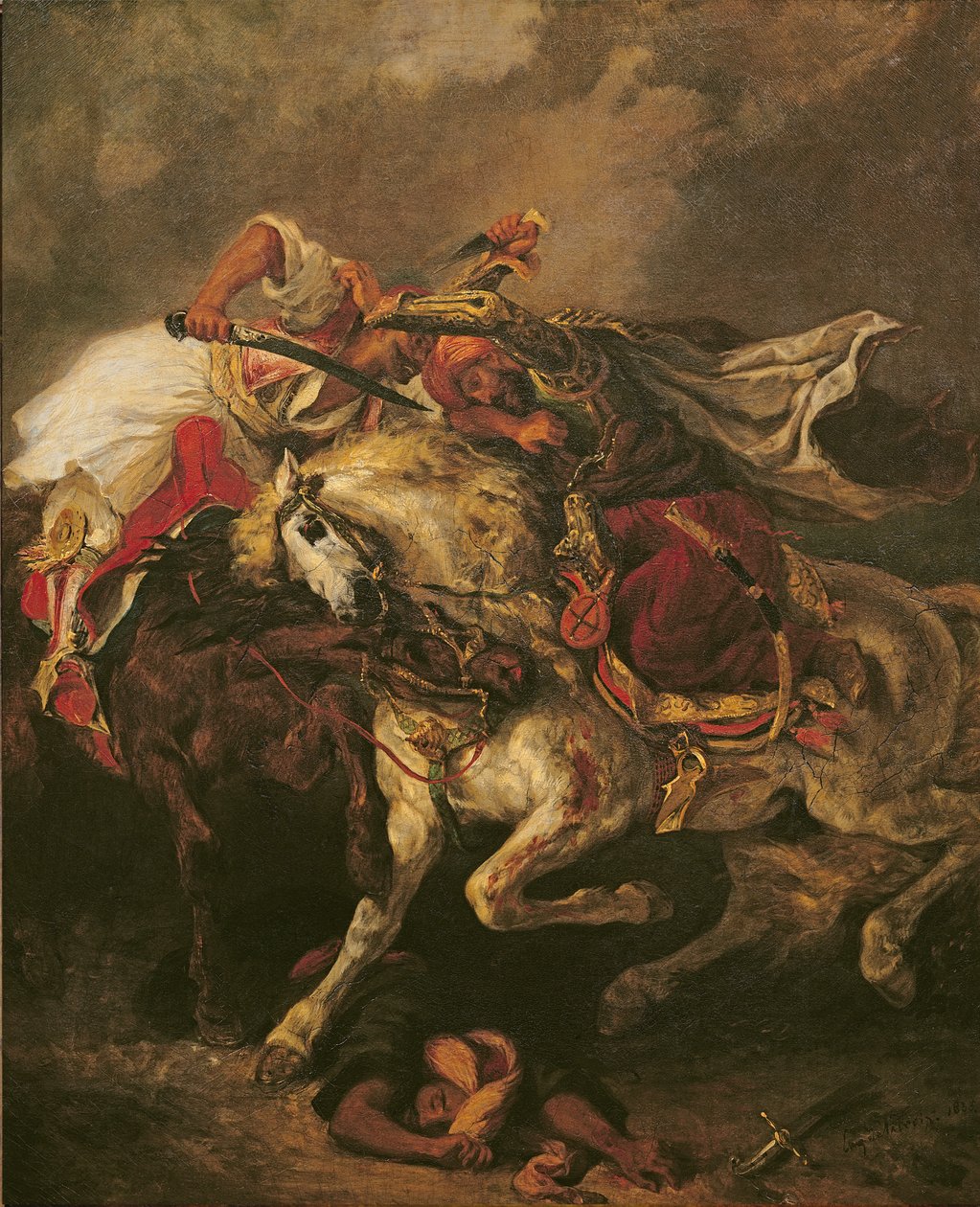 معركة جيور وحسن ، بعد قصيدة بايرون ، Le Giaour ، 1835 بواسطة فرديناند فيكتور يوجين ديلاكروا