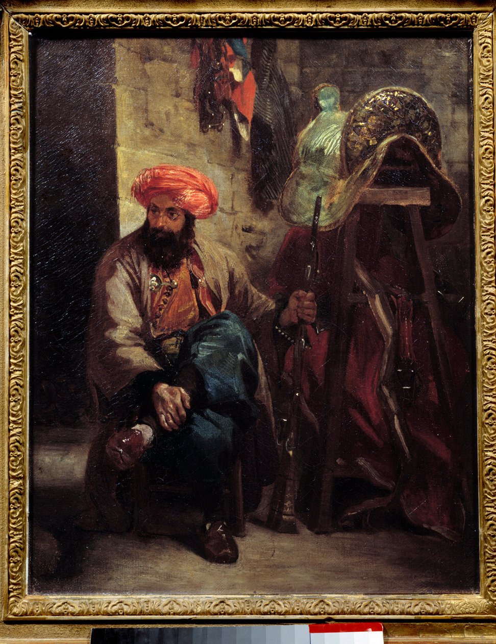 لوحة السرج التركية بواسطة يوجين ديلاكروا (1798-1863) 1825 صن. 0،41 × 0،33 م. بواسطة فرديناند فيكتور يوجين ديلاكروا