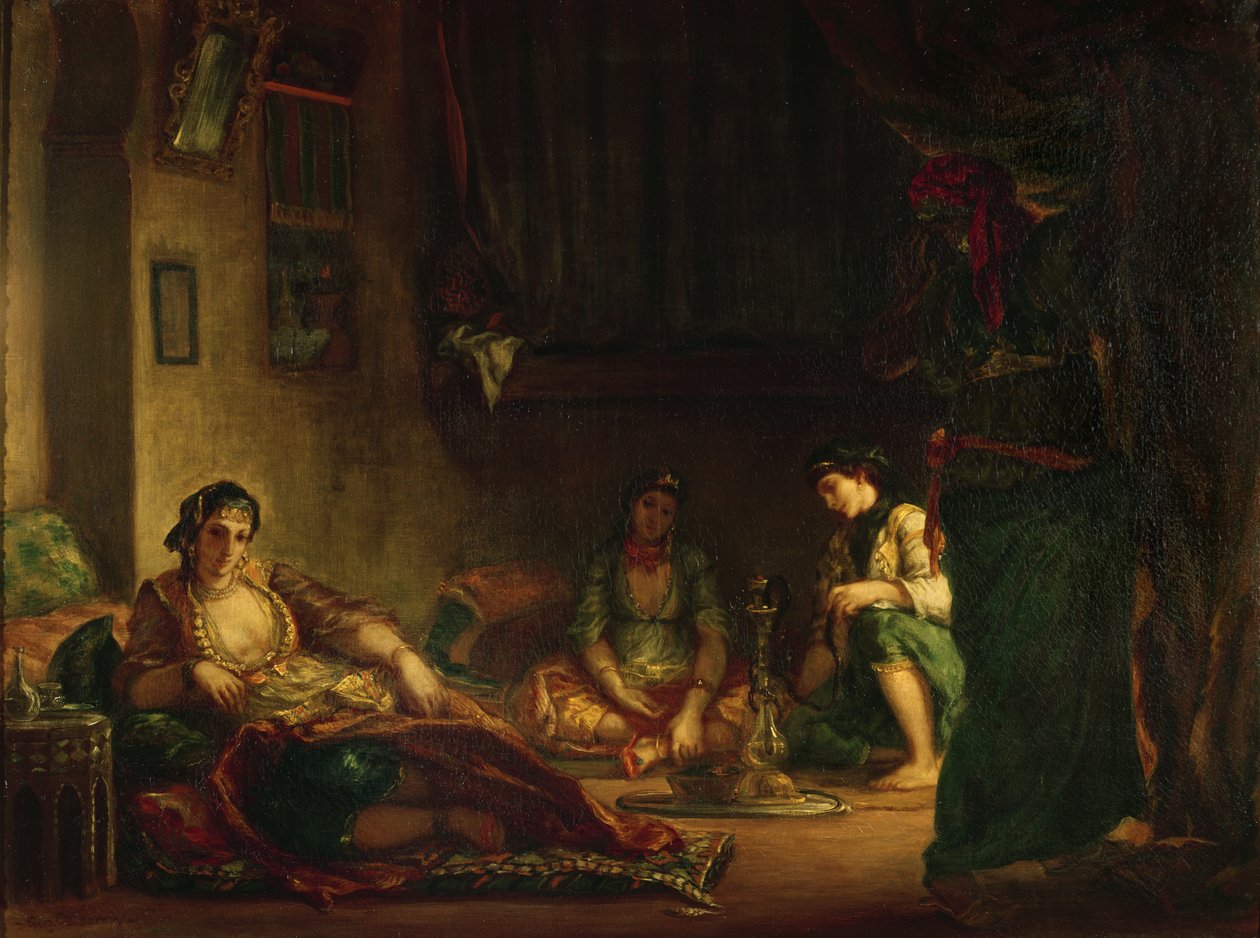 نساء الجزائر في حريمهن ، 1847-1849 بواسطة فرديناند فيكتور يوجين ديلاكروا